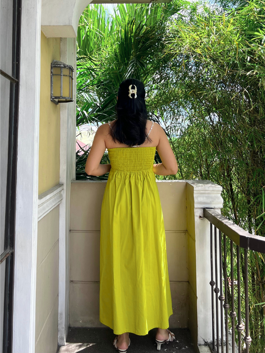 Fearless Dress in Olive Yellow