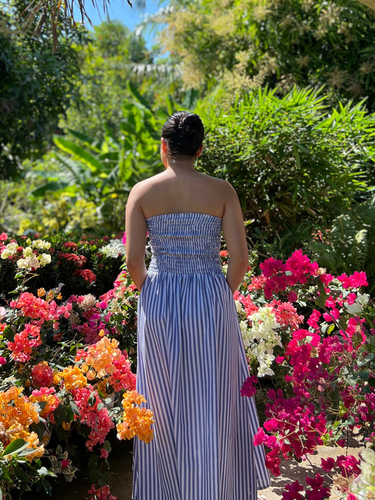 Ivory Dress in Stripes 008