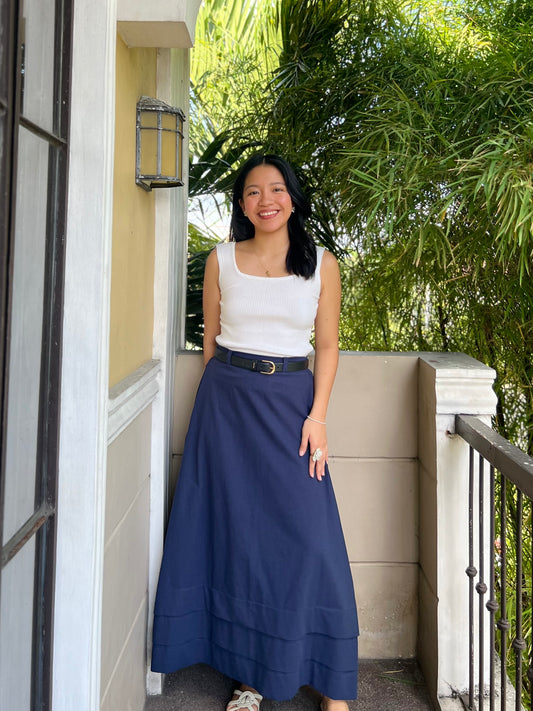 London Skirt in Navy Blue