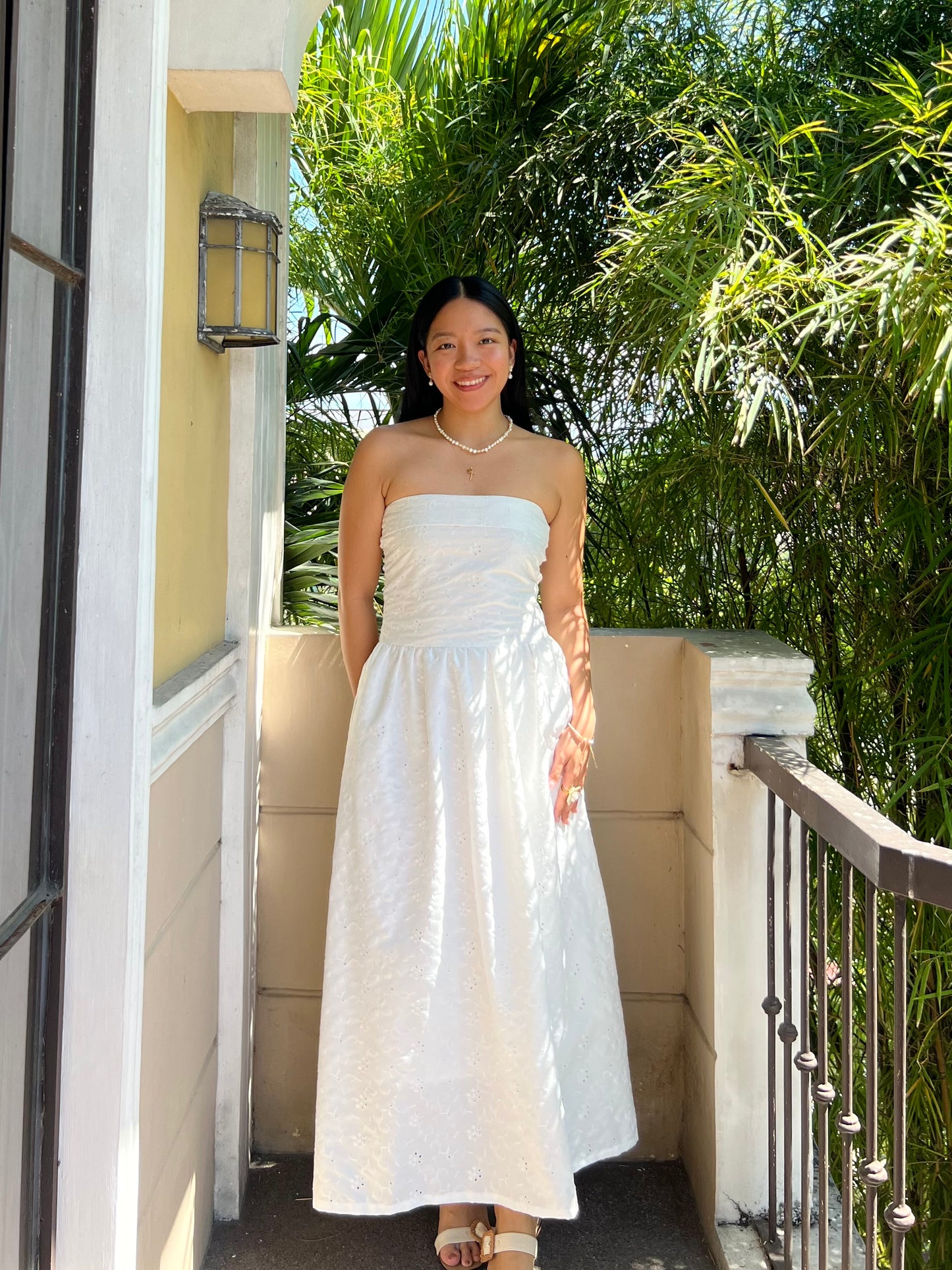Ivory Dress in Eyelet 013 with Lining