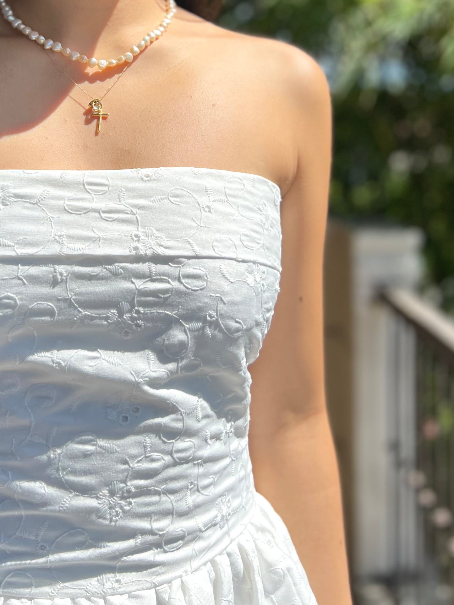 Ivory Dress in Eyelet 013 with Lining