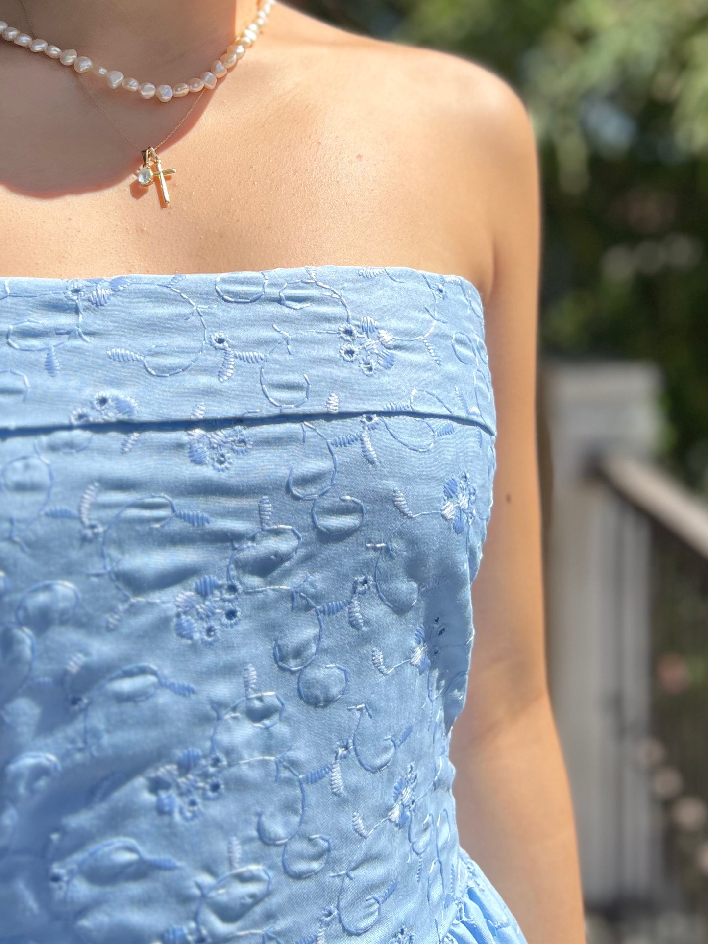 Ivory Dress in Eyelet 014 with Lining