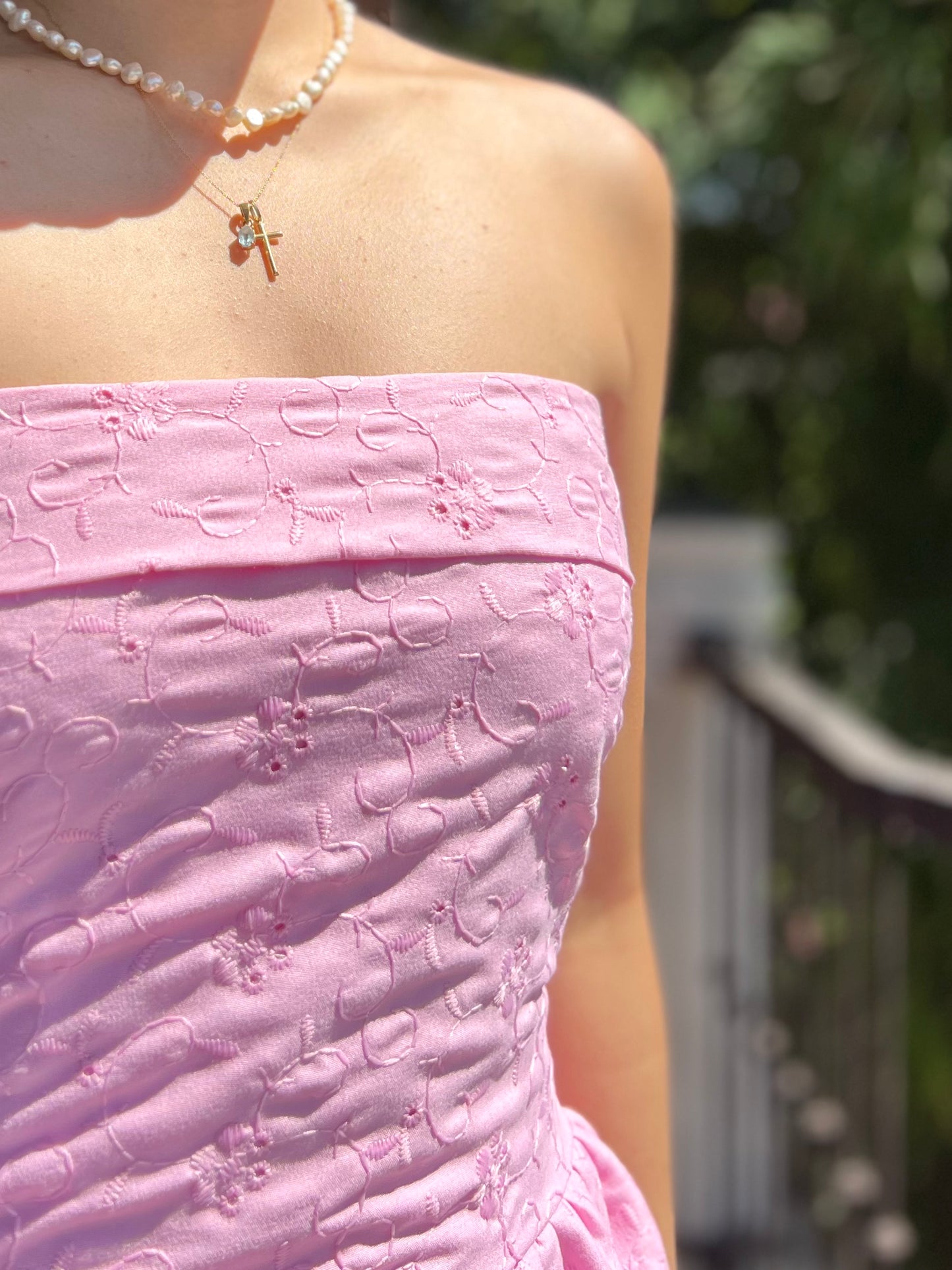 Ivory Dress in Eyelet 016 with Lining