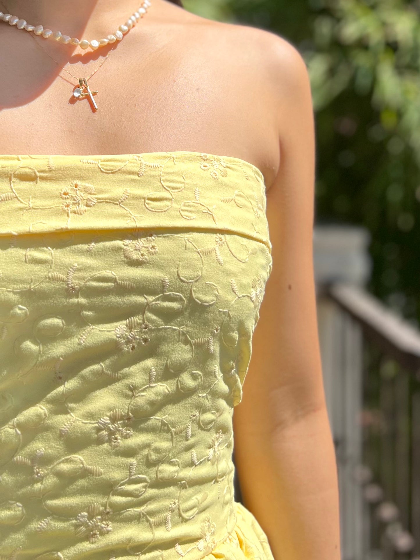 Ivory Dress in Eyelet 015 with Lining