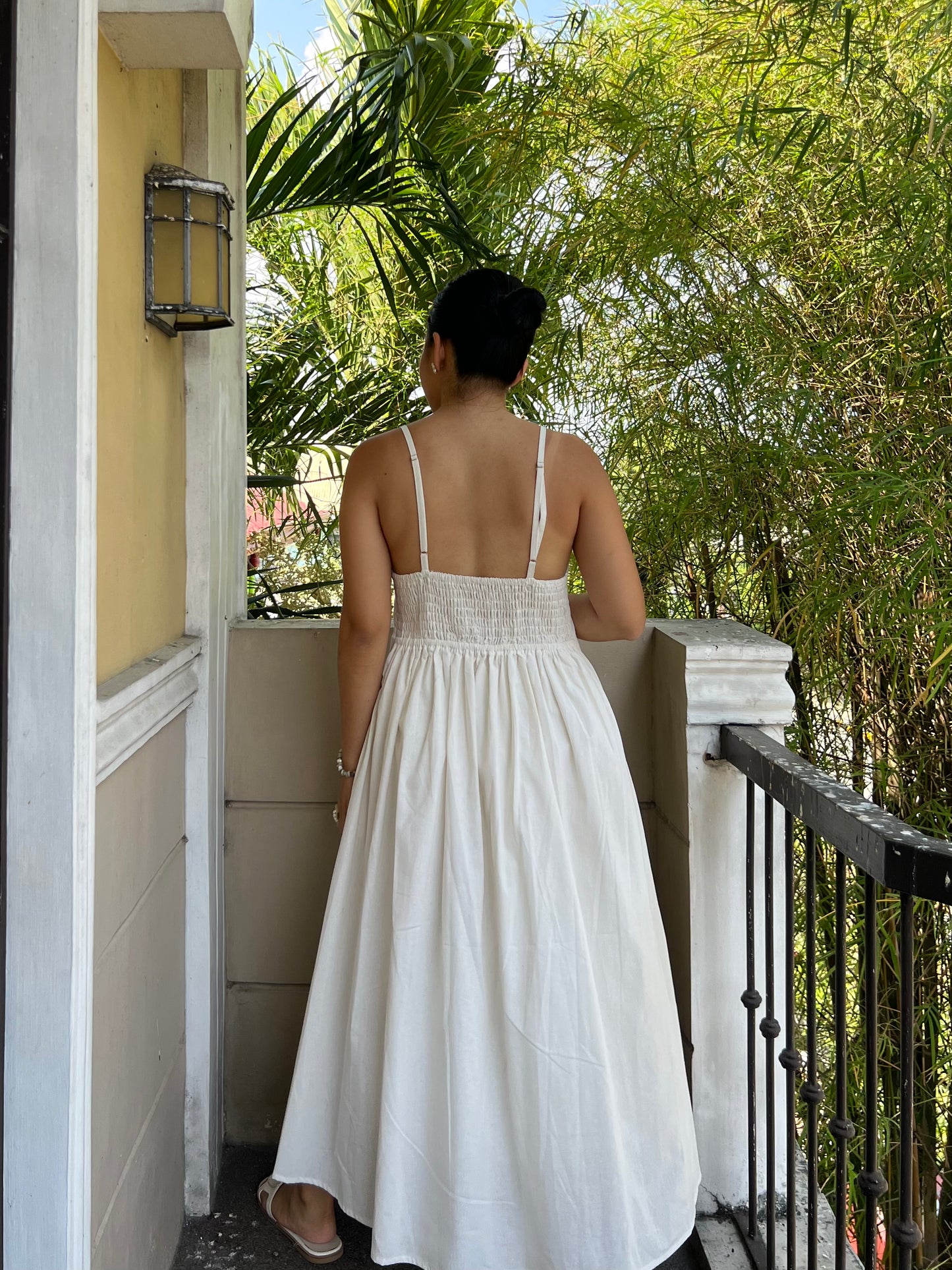 Versai Dress in White with Lining