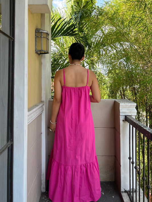 Amalfi Dress in Deep Pink