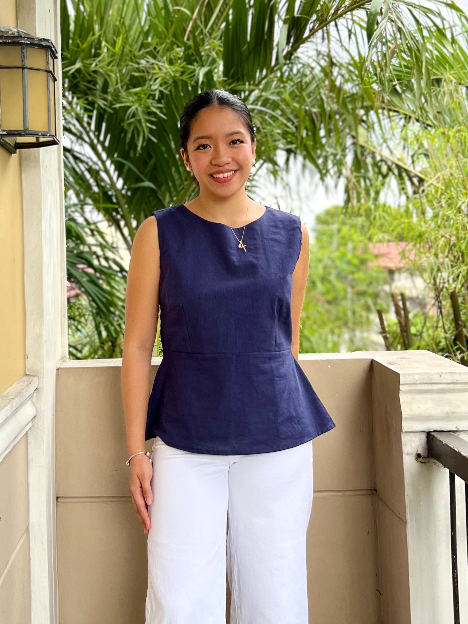 Portobello Top in Navy Blue Wanhiyan Clothing