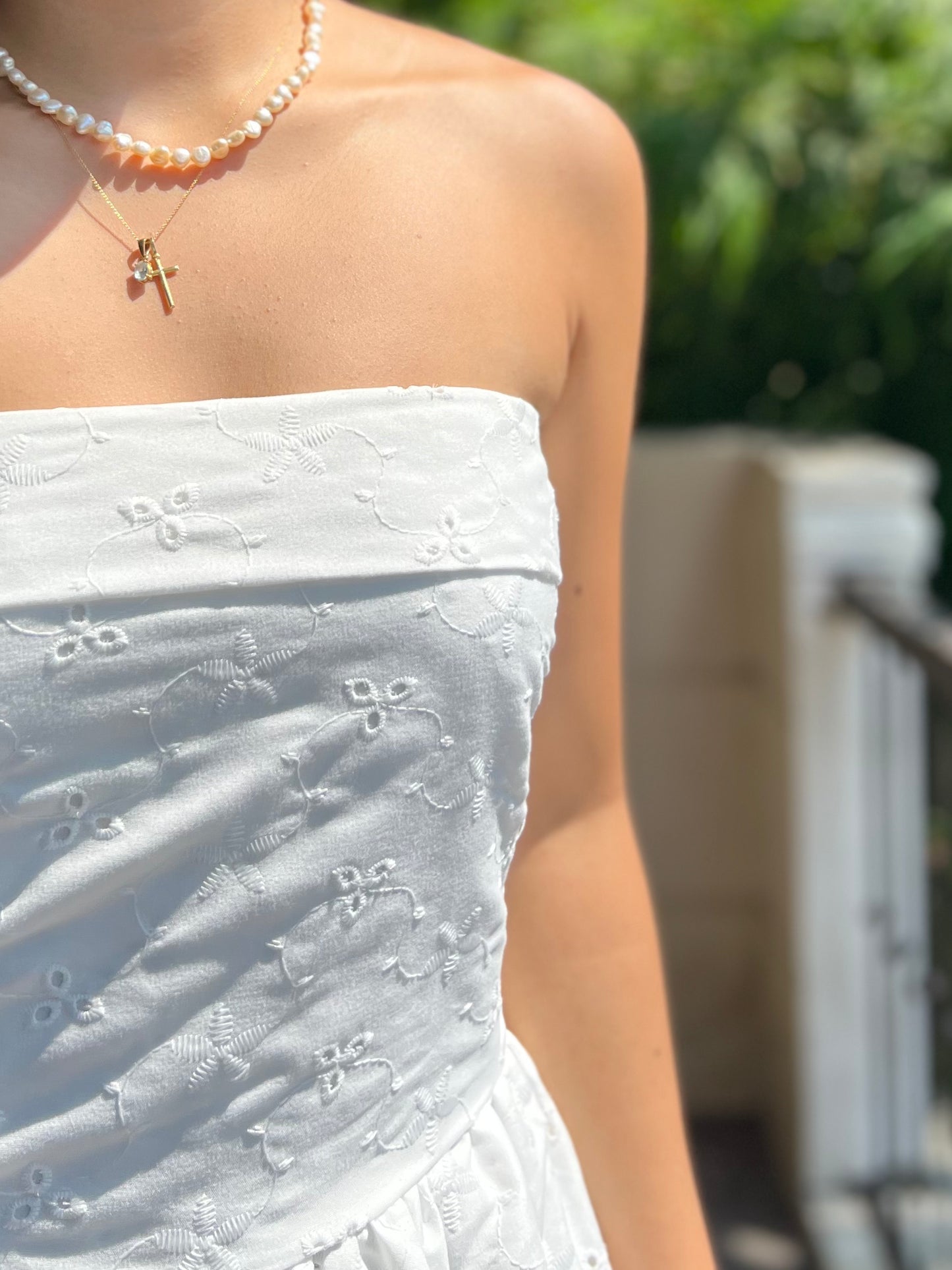 Ivory Dress in Eyelet 008 with Lining