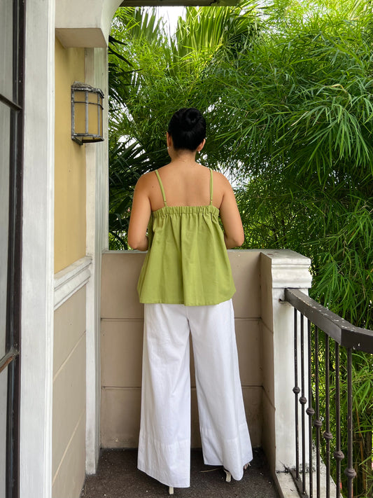 Peach Top in Apple Green