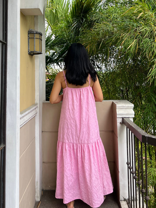 Elysees Dress in Eyelet 016 with Lining