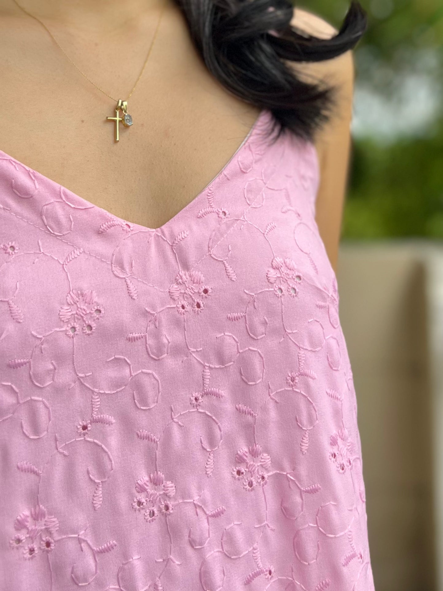 Elysees Dress in Eyelet 016 with Lining
