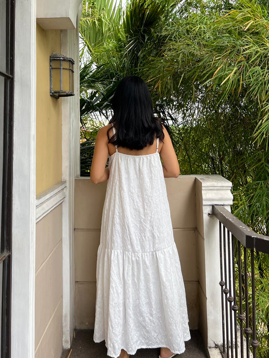 Elysees Dress in Eyelet 013 with Lining