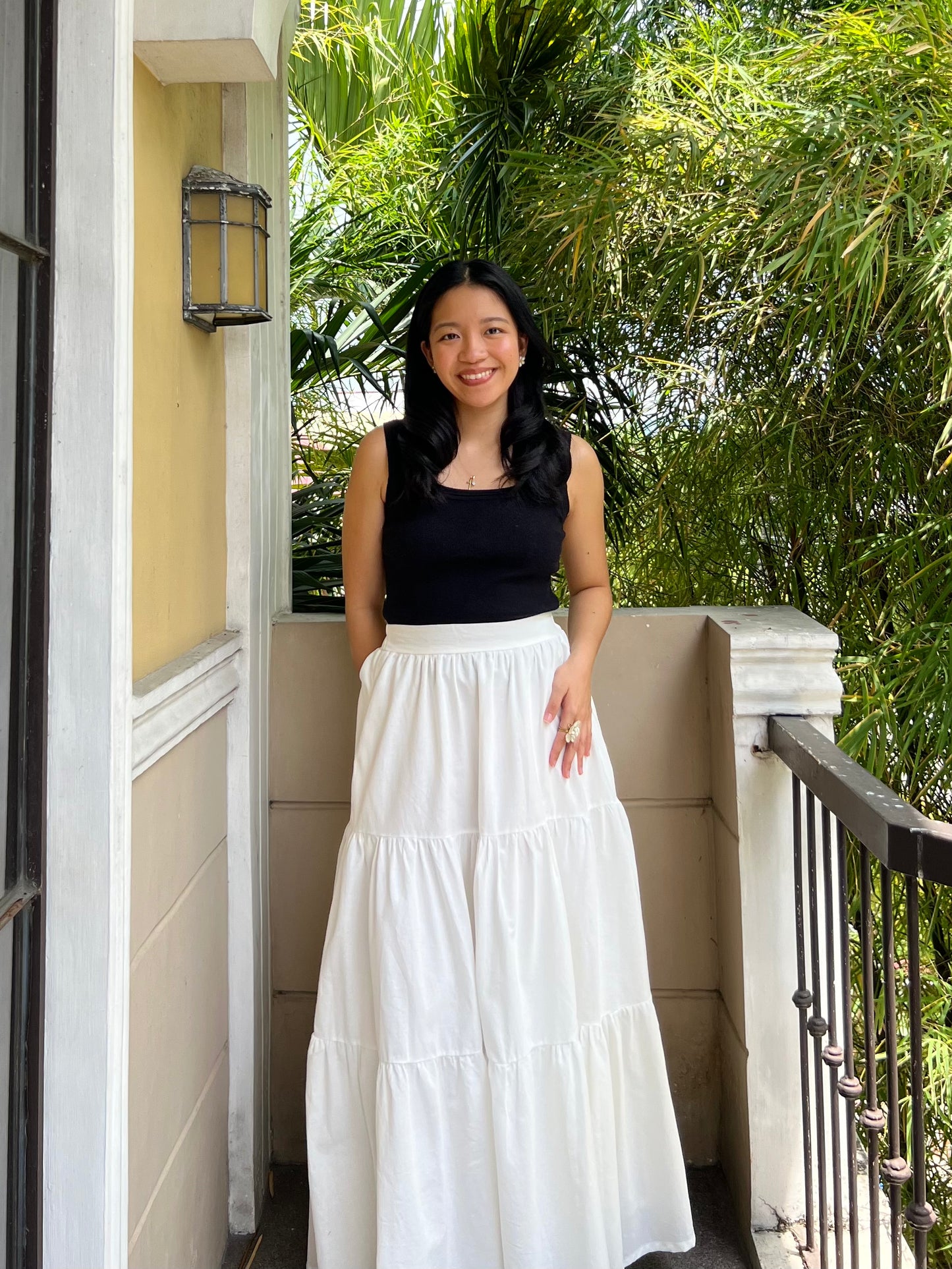 Willow Skirt in White with Lining