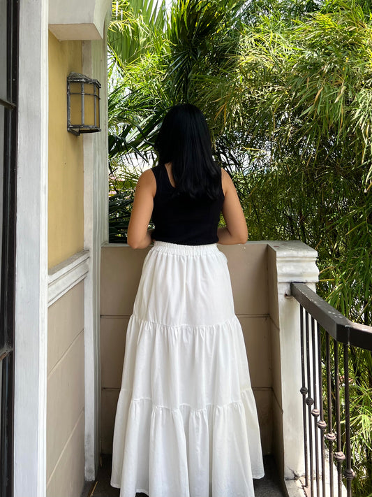 Willow Skirt in White with Lining