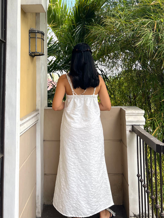 Caprese Dress in Eyelet 013 with Lining