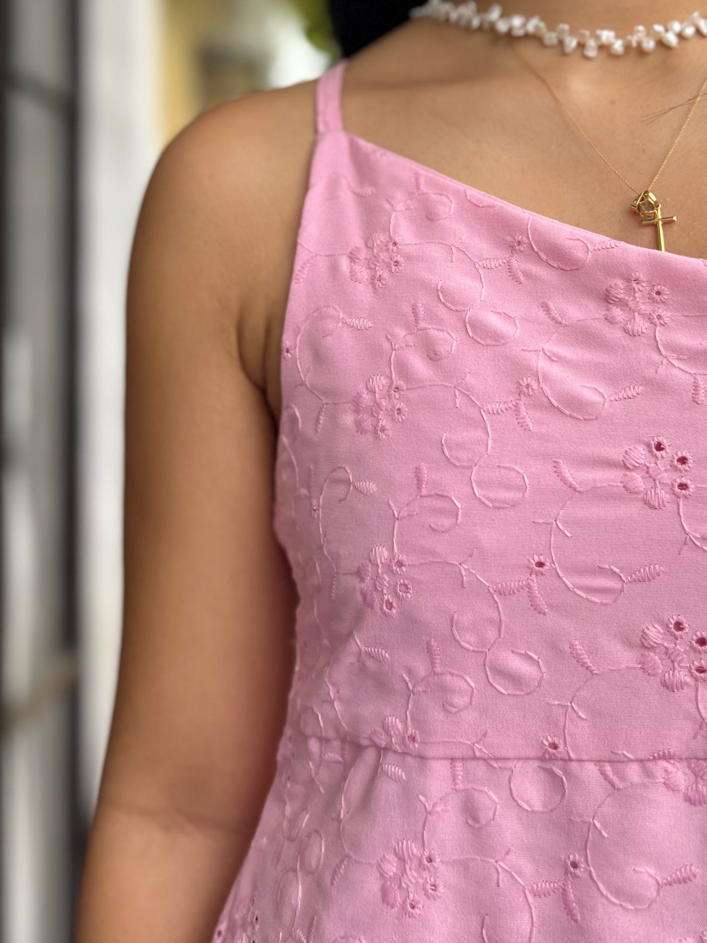 Siena Dress in Eyelet 016 with Lining