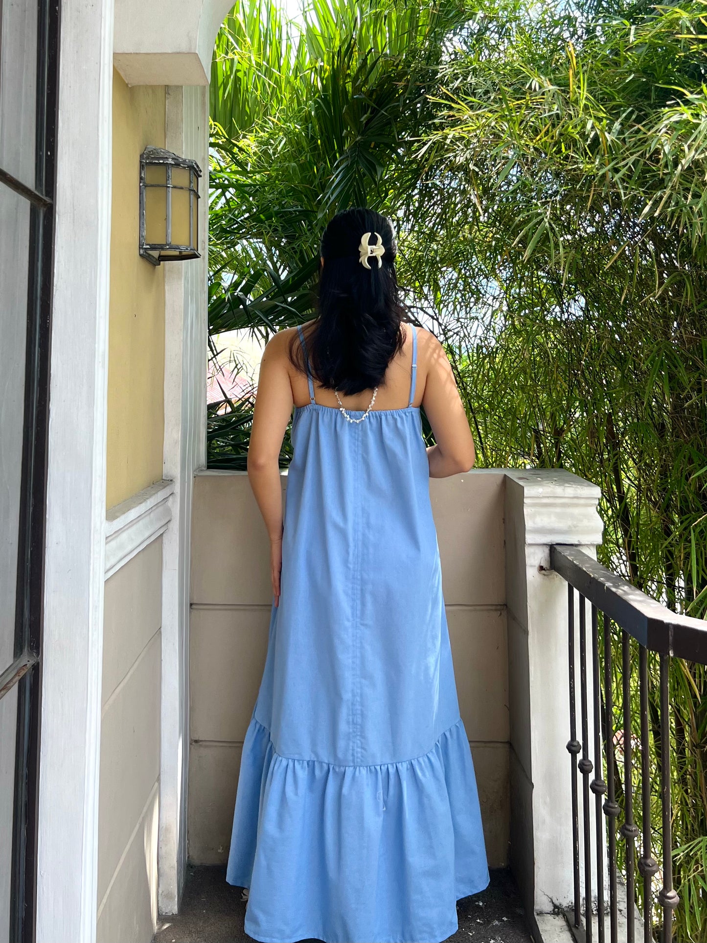 Amalfi Dress in Cornflower Blue