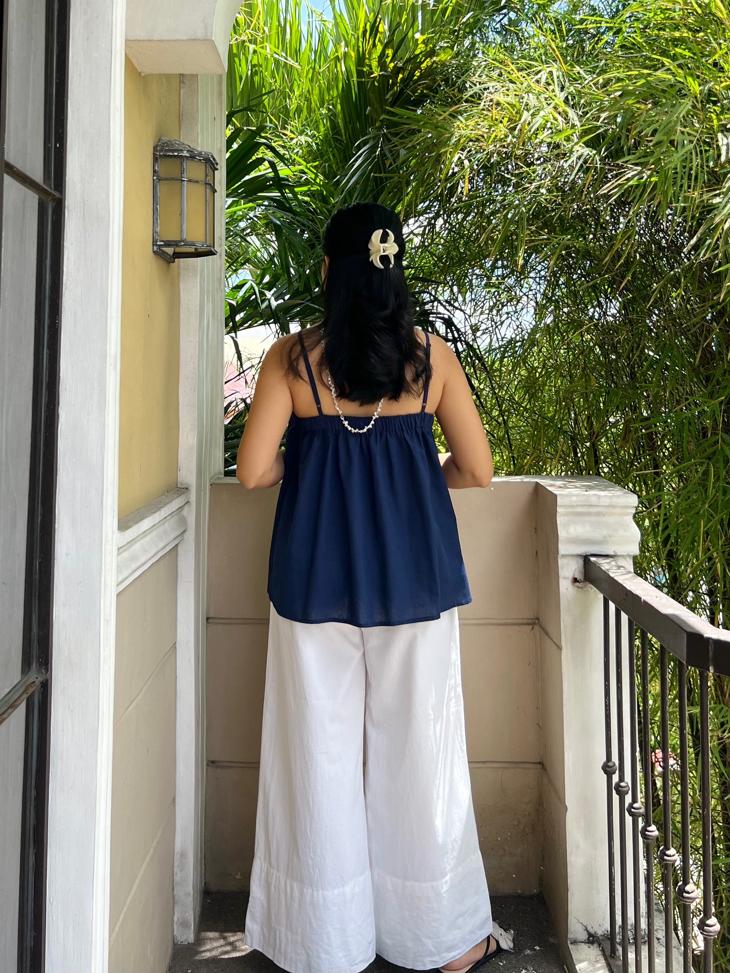 Peach Top in Navy Blue