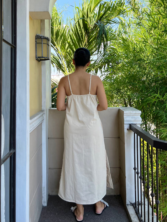 Caprese Dress in Cream with Lining