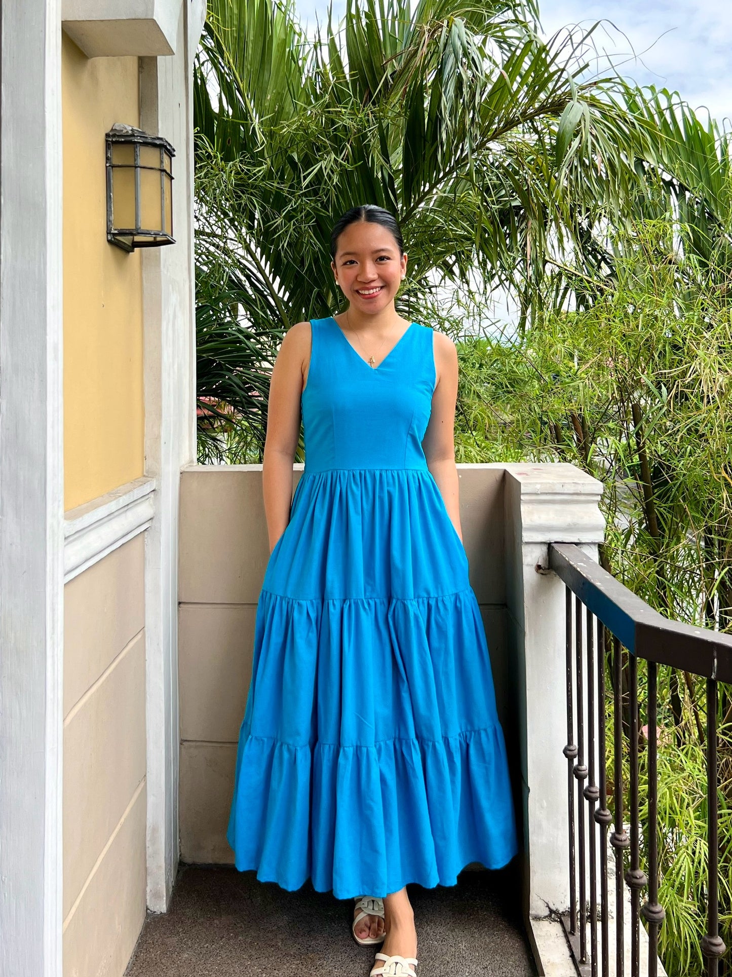 Riviera Dress in Cerulean