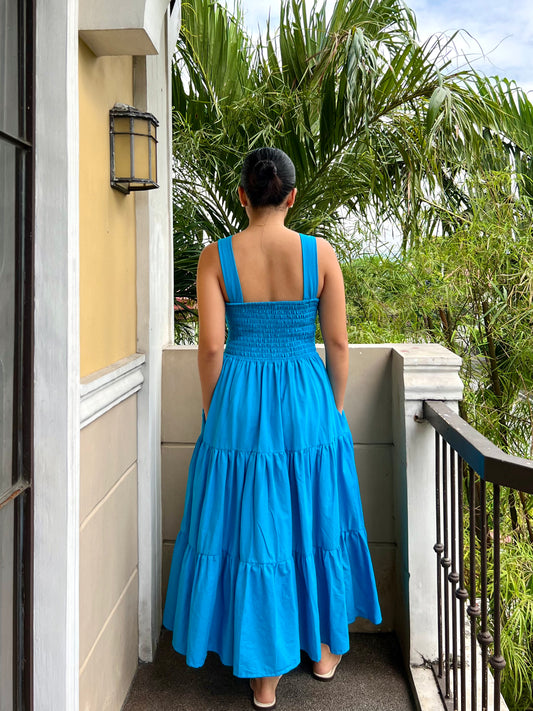 Riviera Dress in Cerulean