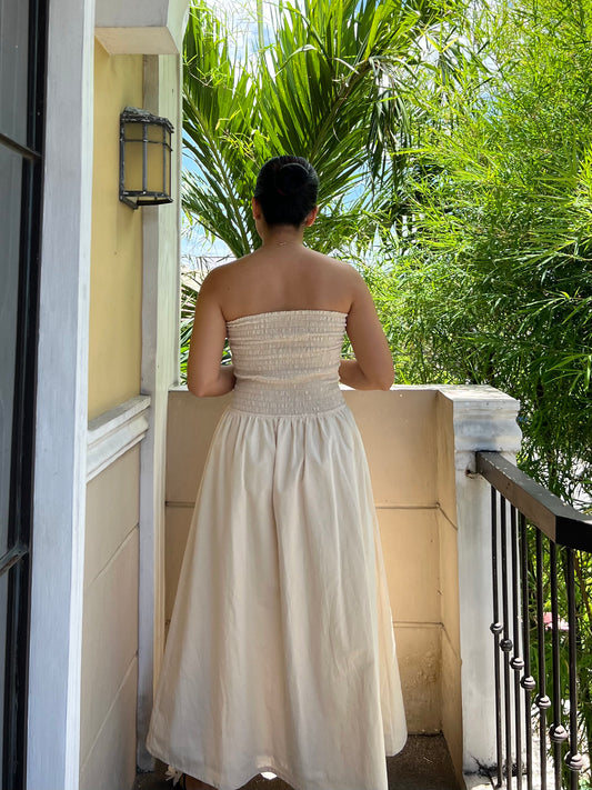 Ivory Dress in Cream with Lining