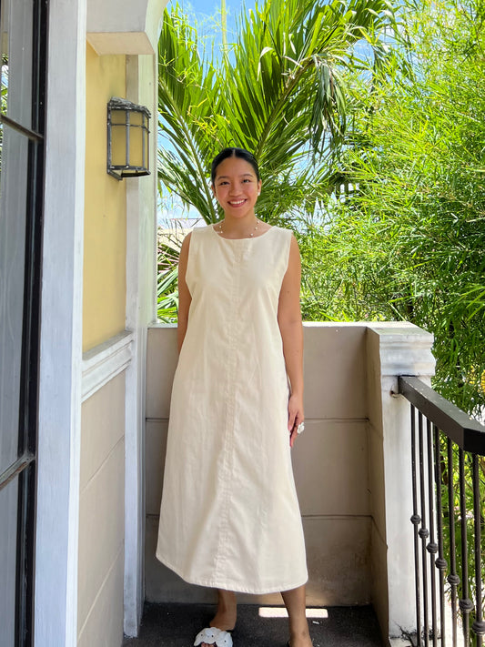 Courage Reversible Dress in Cream with Lining