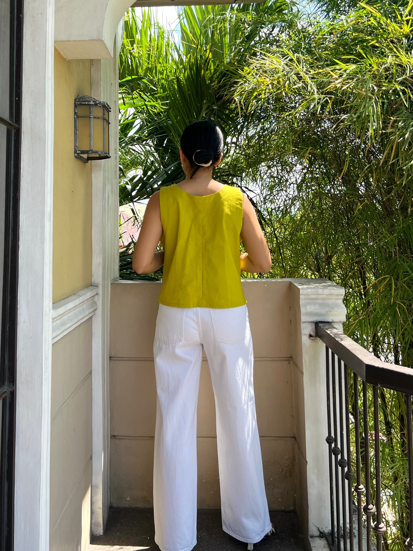 Brighton Top in Olive Yellow