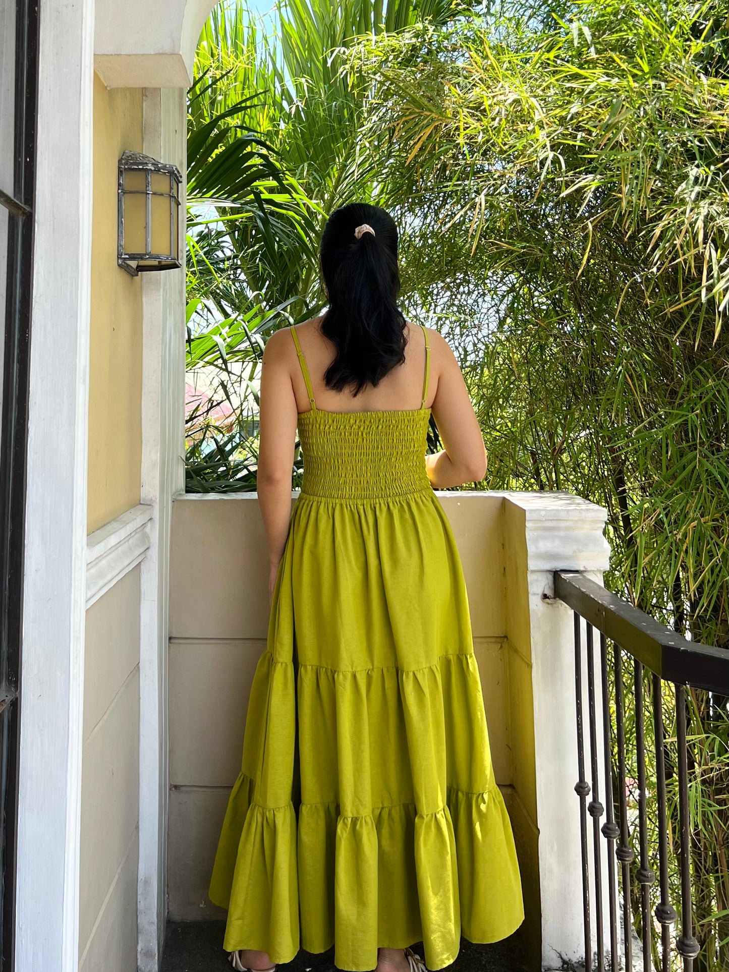 Honeydew Dress in Olive Yellow