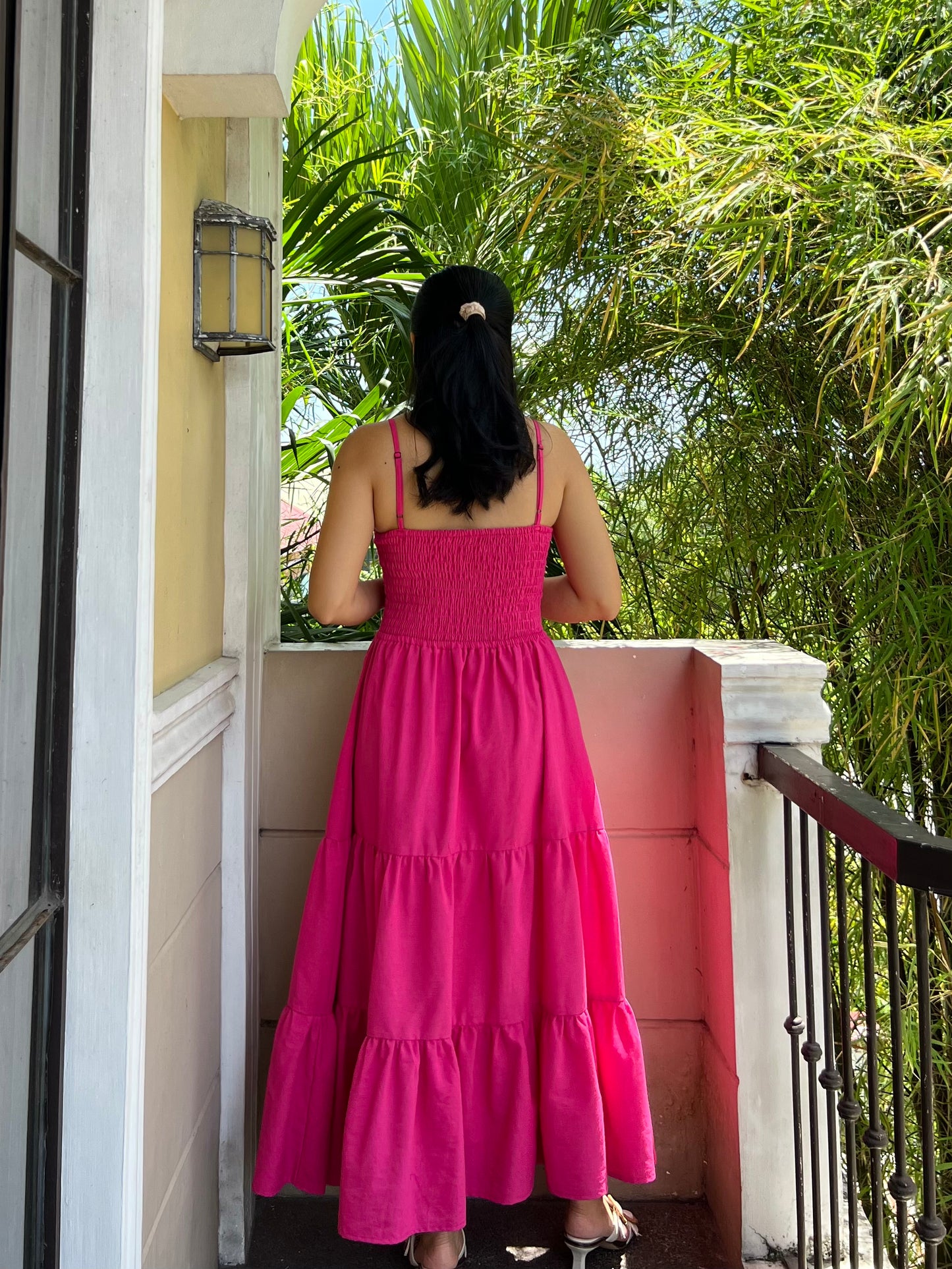 Honeydew Dress in Deep Pink