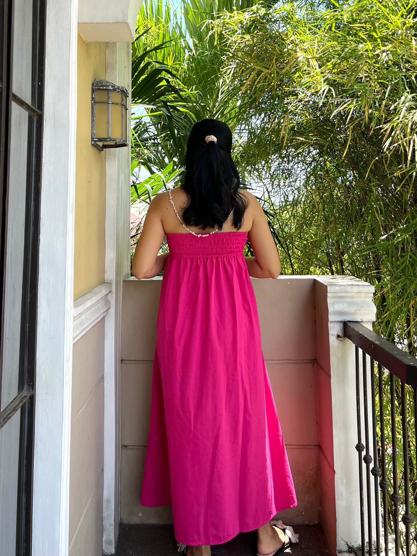 Lime Dress in Deep Pink