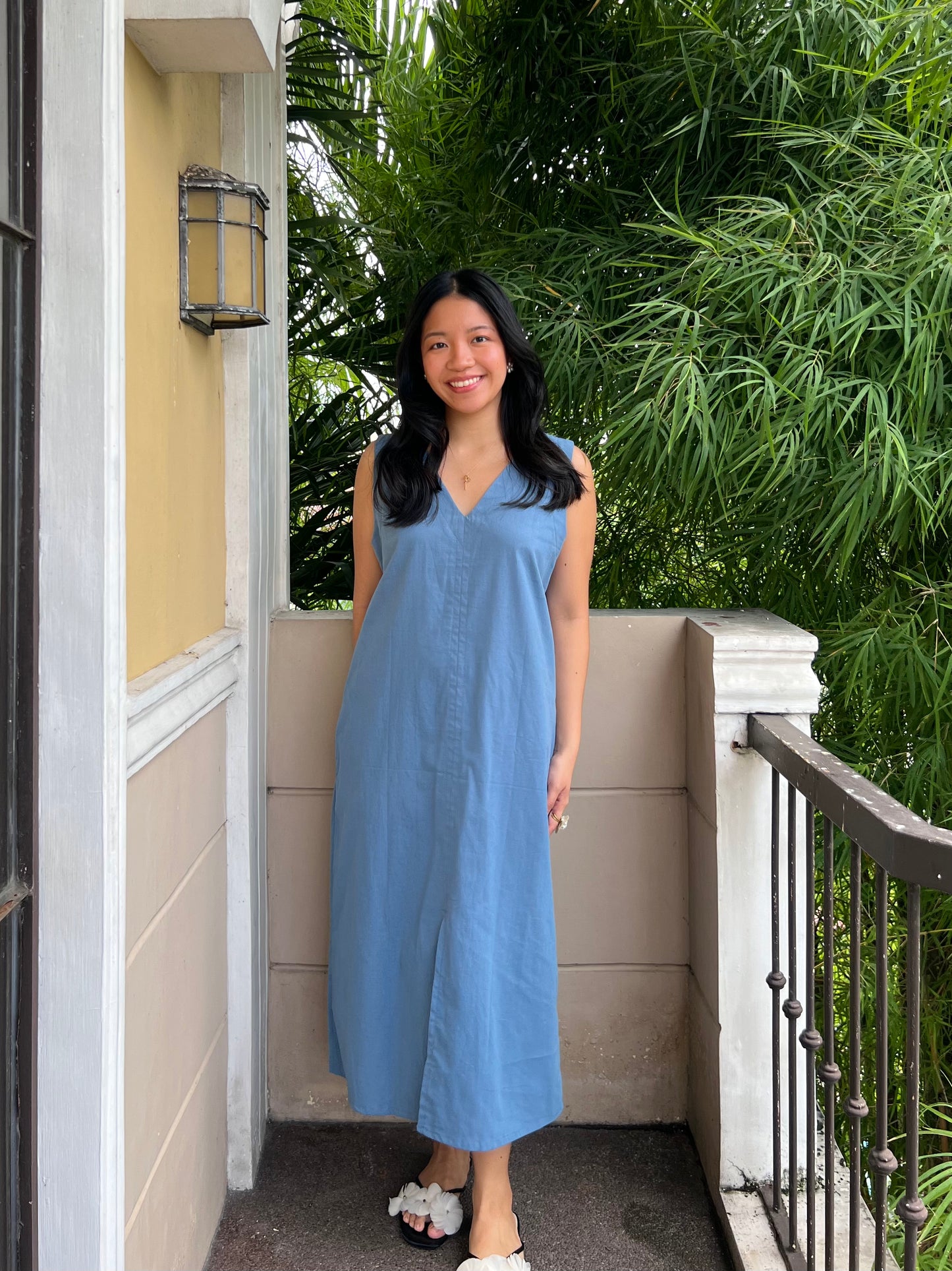 Courage Reversible Dress in French Blue