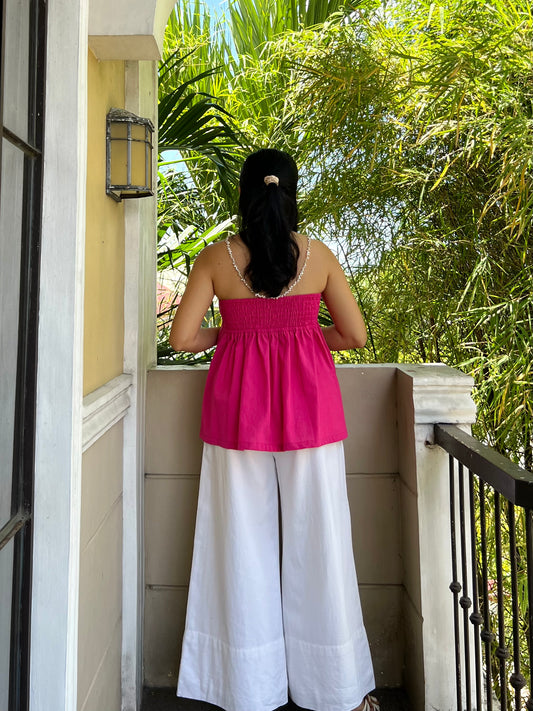 Lychee Top in Deep Pink