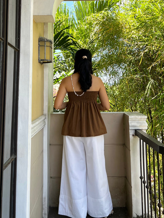 Lychee Top in Dark Brown