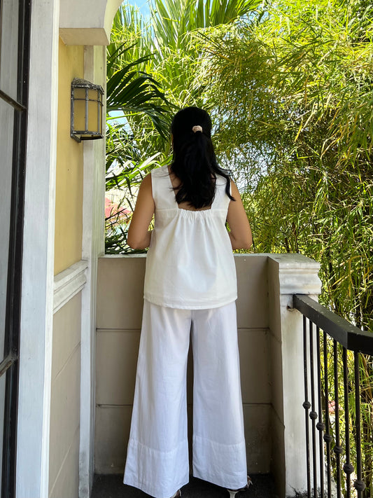 Cherry Top in White with Lining