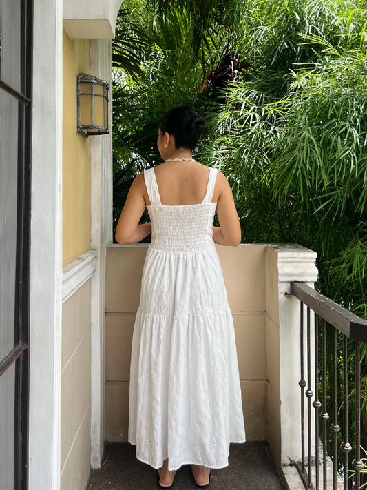 Psalm Dress in Eyelet 017 with Lining