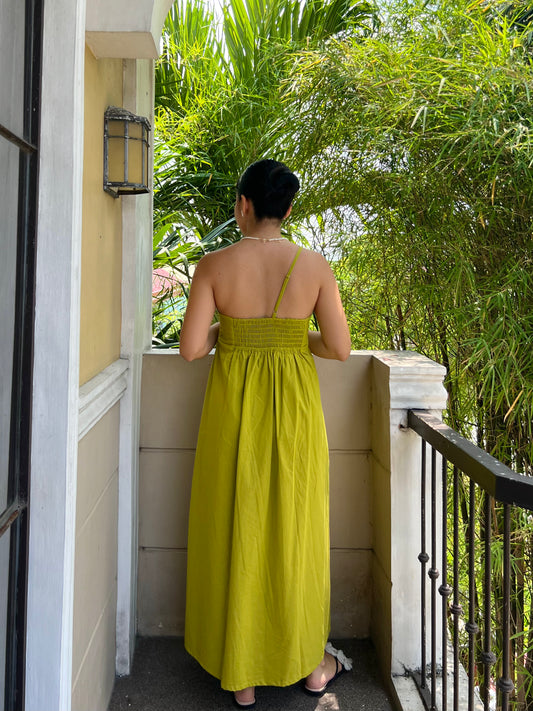 Siena Dress in Olive Yellow