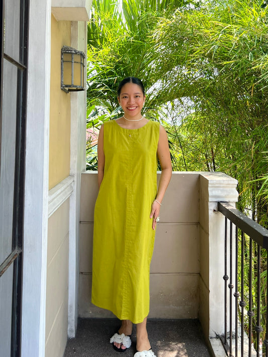 Courage Reversible Dress in Olive Yellow