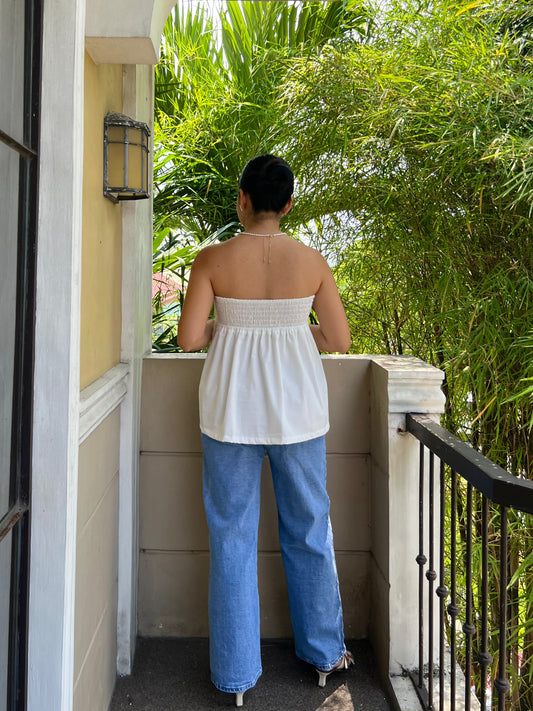 Lychee Top in White with Lining