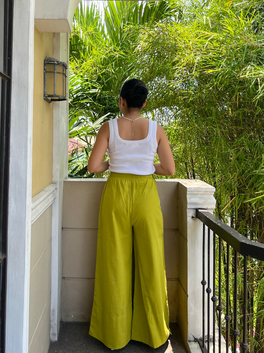Barcelona Pants in Olive Yellow