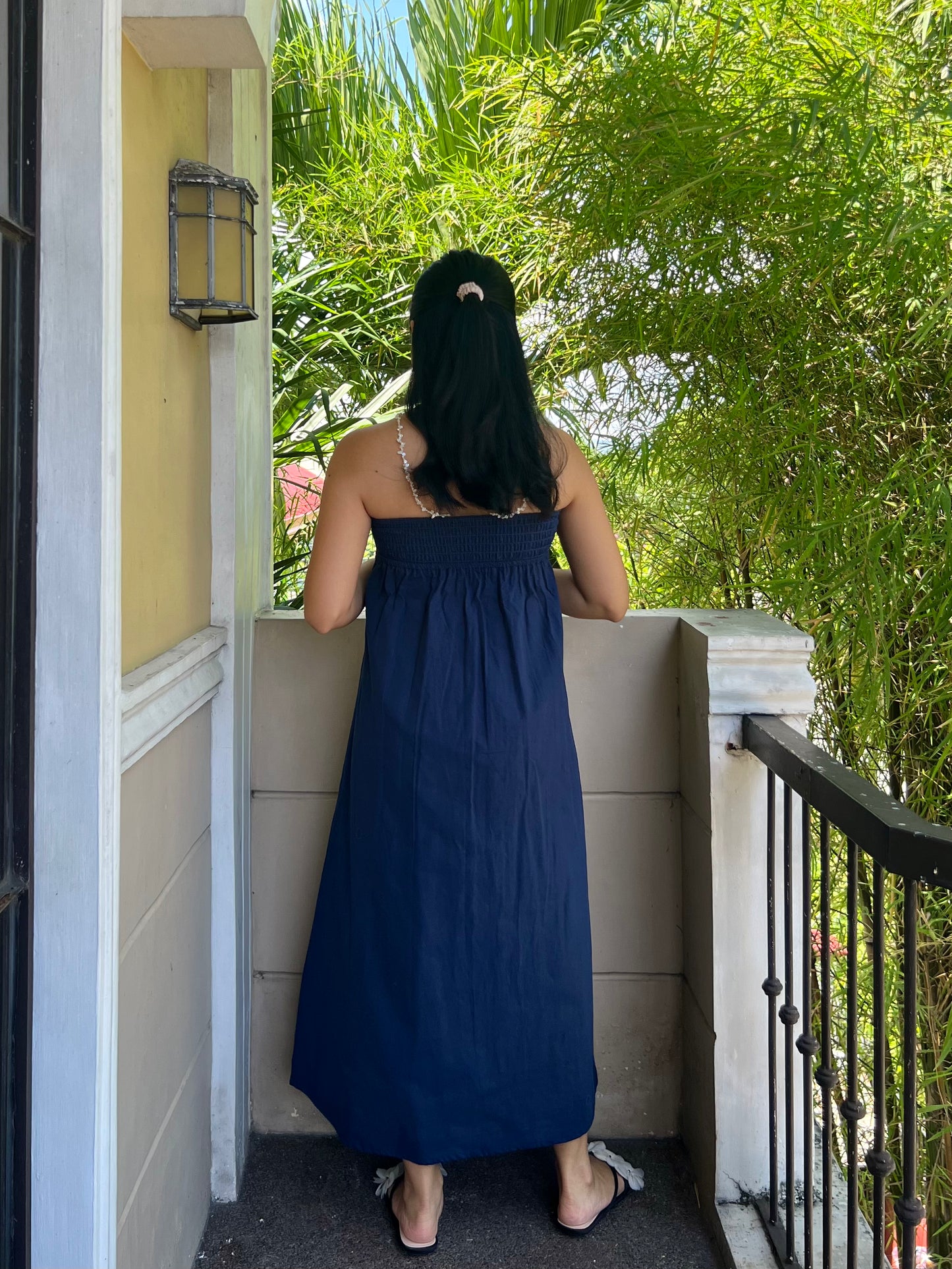 Lime Dress in Navy Blue
