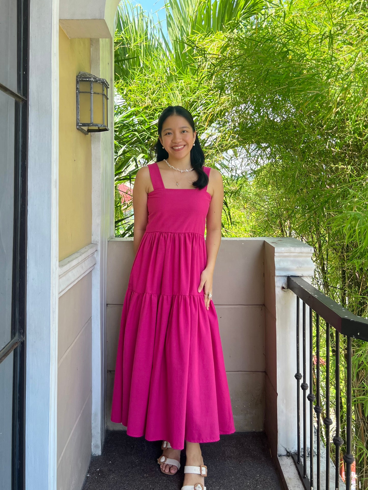 Psalm Dress in Deep Pink