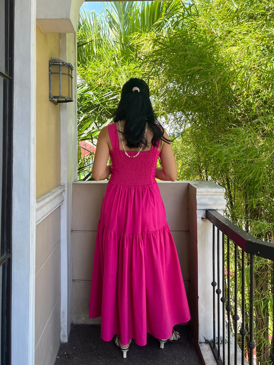 Psalm Dress in Deep Pink
