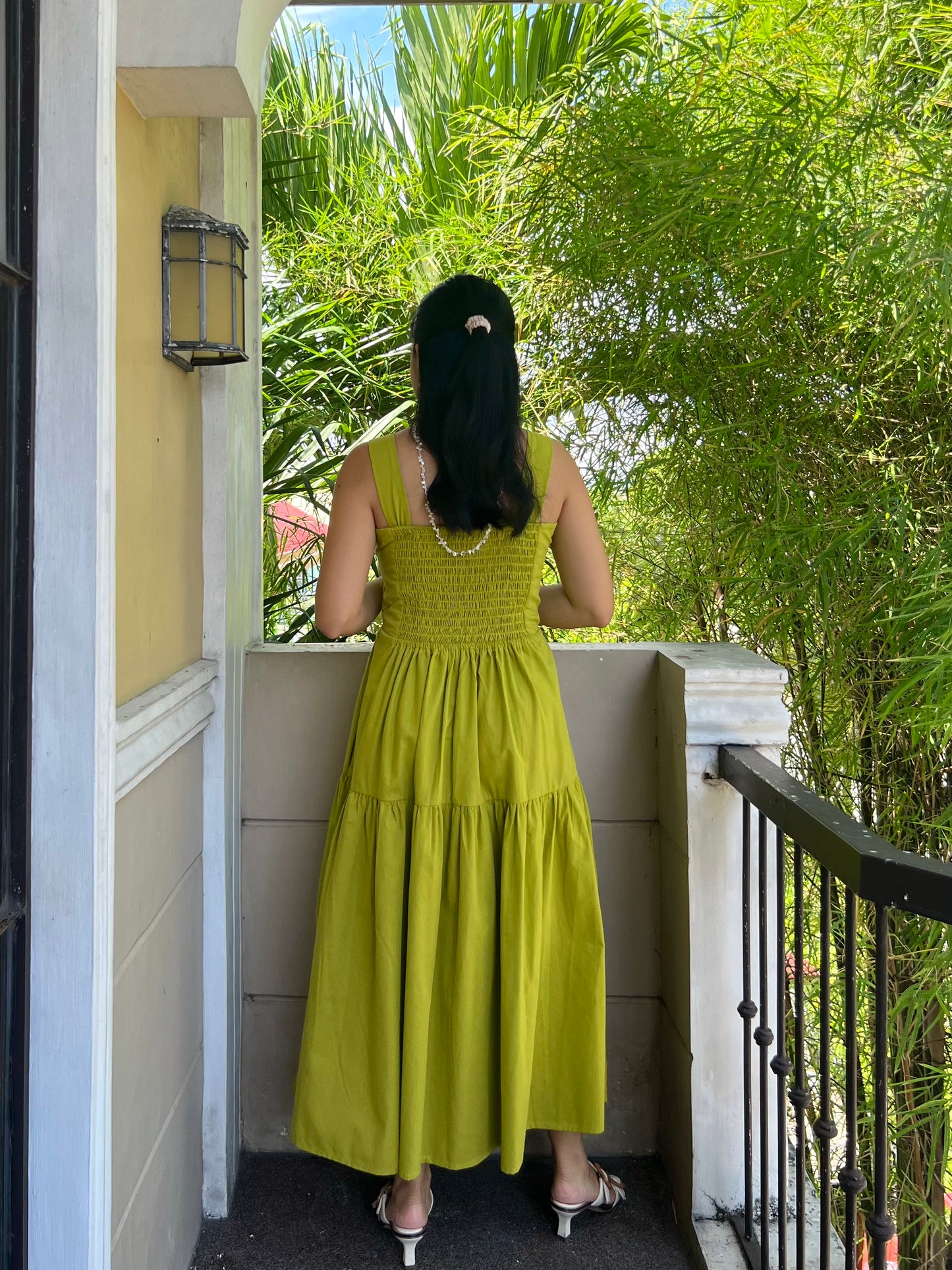 Psalm Dress in Olive Yellow