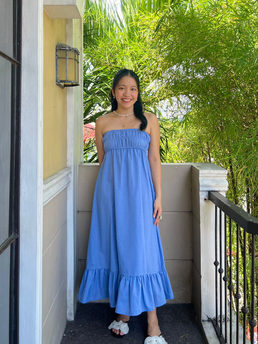Sorrento Dress in Cornflower Blue