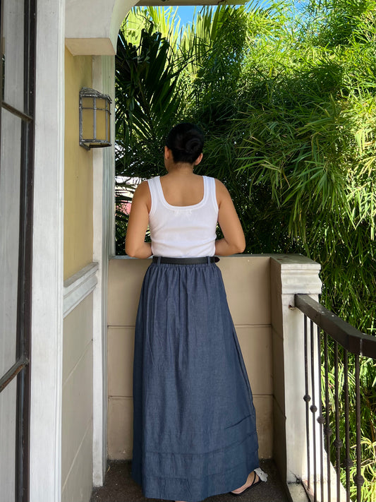 London Skirt in Soft Denim 002