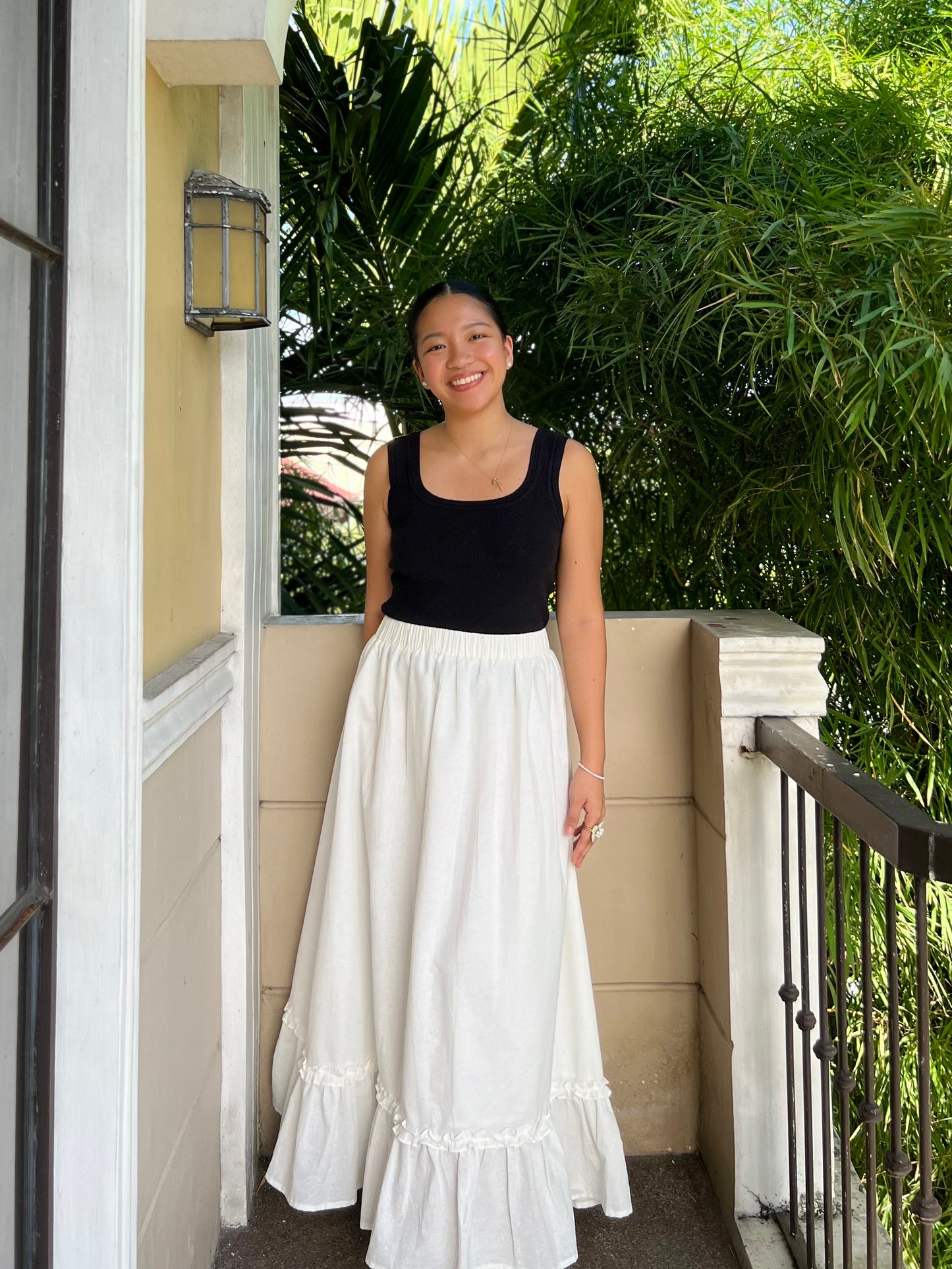 Bliss Skirt in White with Lining