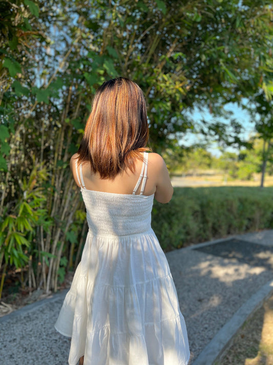 Capri Dress in White with Lining