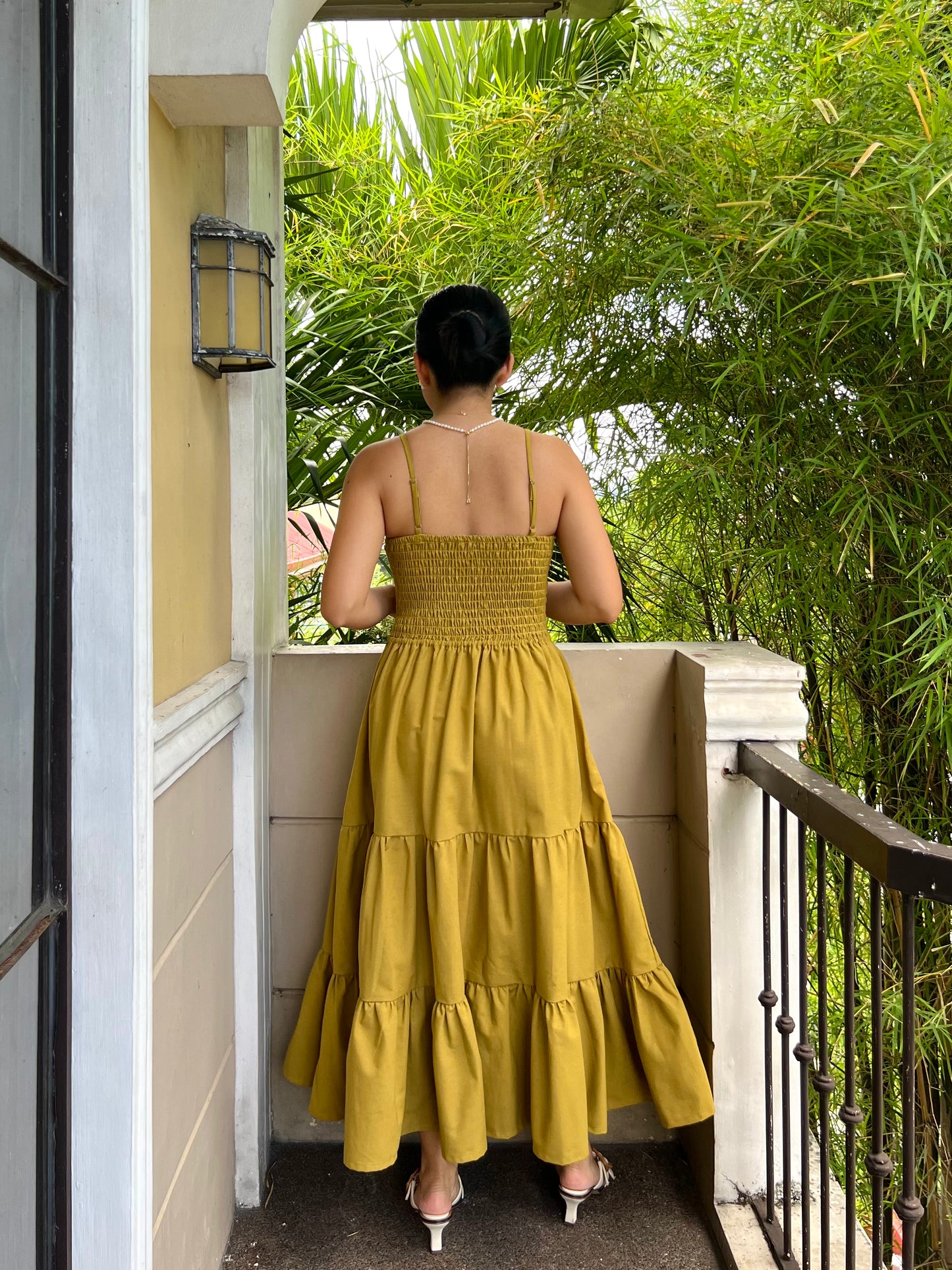 Honeydew Dress in Warm Olive