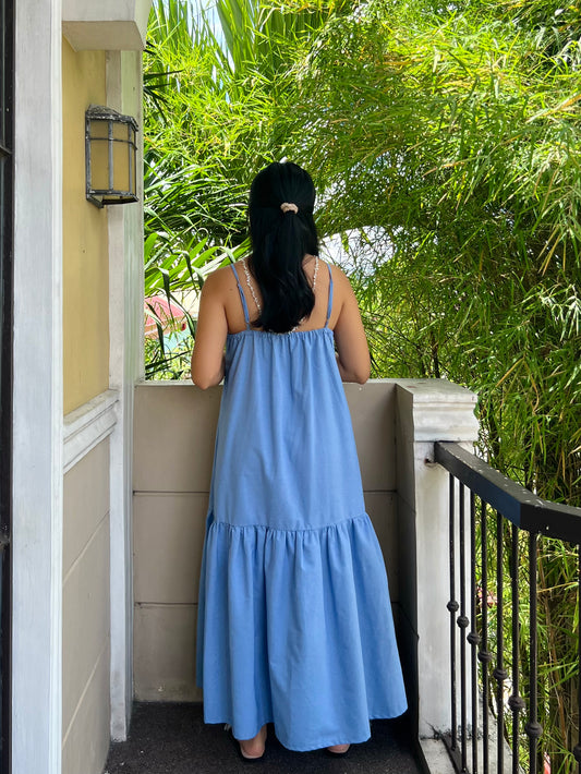 Elysees Dress in Cornflower Blue